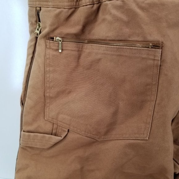Walls Insulated Bibs Mens 2XL Short Brown Winter Overalls Hunting Outdoors - Picture 10 of 14